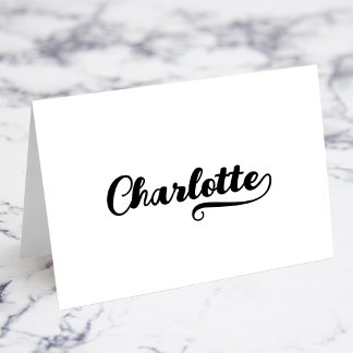 Cartões de Nome e Local com Bold Brush Script E Sw