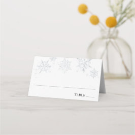 Cartões de Nome e Local com Flocos de Neve de Inve