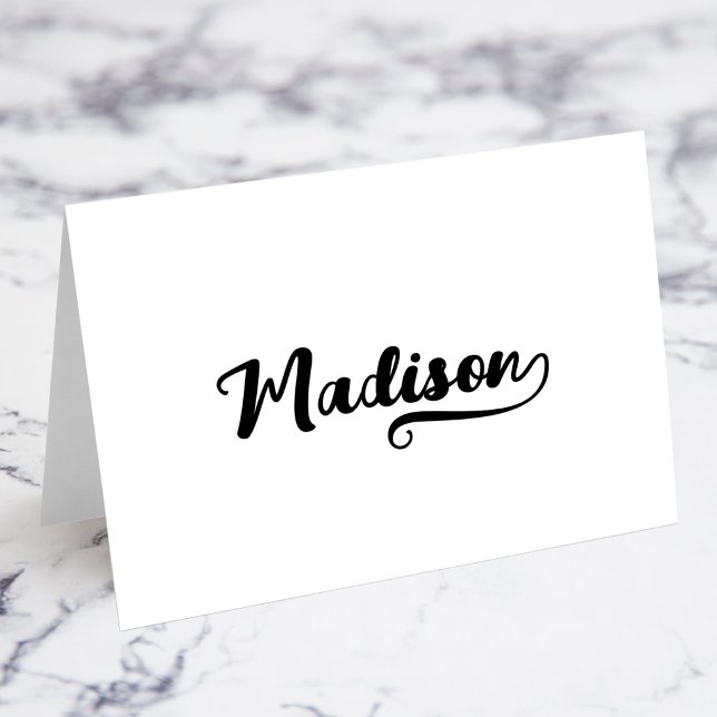 Cartões de Nome e Local com Script de Pincel Gross (Bold Brush Script N Swash Name Place Cards)