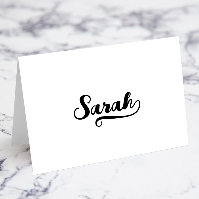 Cartões de Nome e Local com Script de Pincel Negri (Bold Brush Script H Swash Name Place Cards)