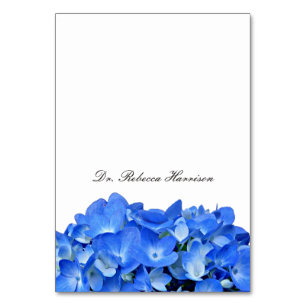 Cartões de Nome Modelo de Hortênsia Azul