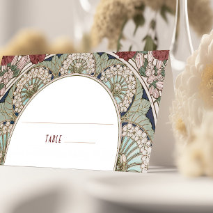 Cartões de Nome Vintage de Mesa de Casamento Burgu