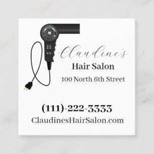 Cartões de nomeação de salões de beleza quadrada