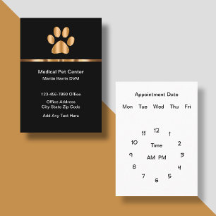 Cartões de Nomeação Veterinária Pet Classy