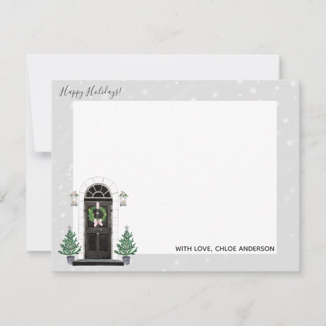 Cartões de Nota Cena da Porta Principal para Casa  (Frente)