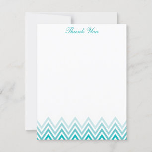 Cartões de Nota Chic Aqua Ombre Chevrons