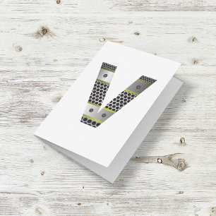 Cartões de Nota com Letra V Metal