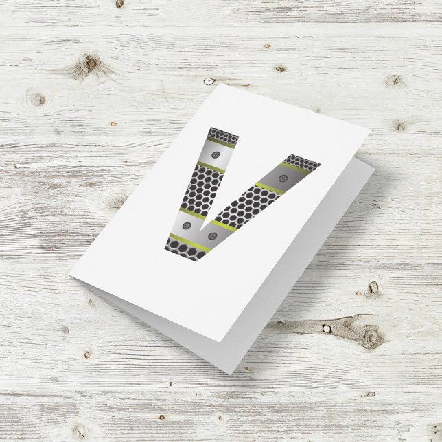 Cartões de Nota com Letra V Metal (Criador carregado)