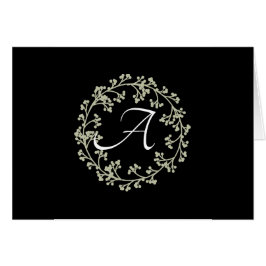 Cartões de Nota com Monograma de Grinalda de Scrip