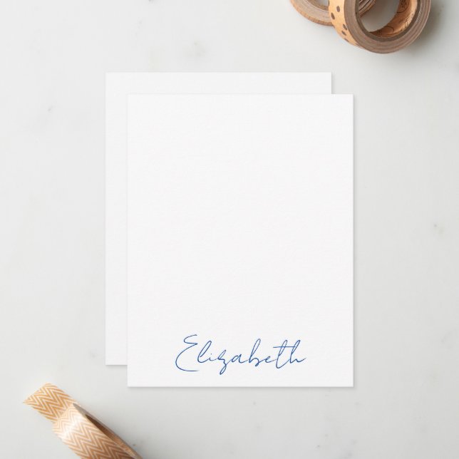 Cartões de Nota com Nome Personalizado em Letra El (Frente/Verso In Situ)