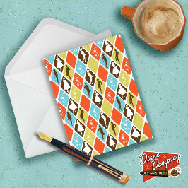 Cartões de nota da Moda do Século médio Silhouette