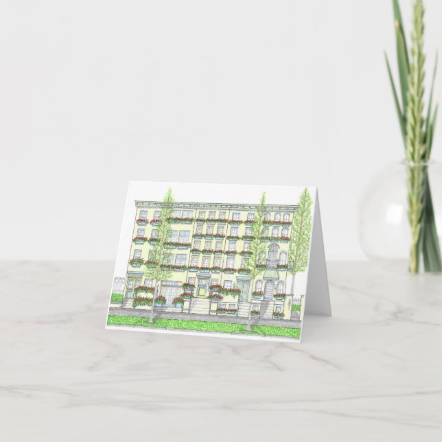 Cartões de Nota da Primavera de Rowhome (Frente)
