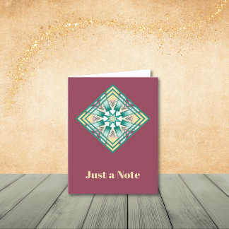 Cartões de Nota de abstrato Deco, Teal, Mauve e Cr