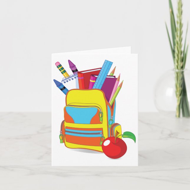 Cartões de Nota de Bag da Escola de cheio (Frente)