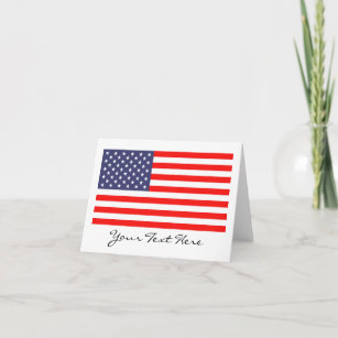 Cartões de nota de bandeira americana