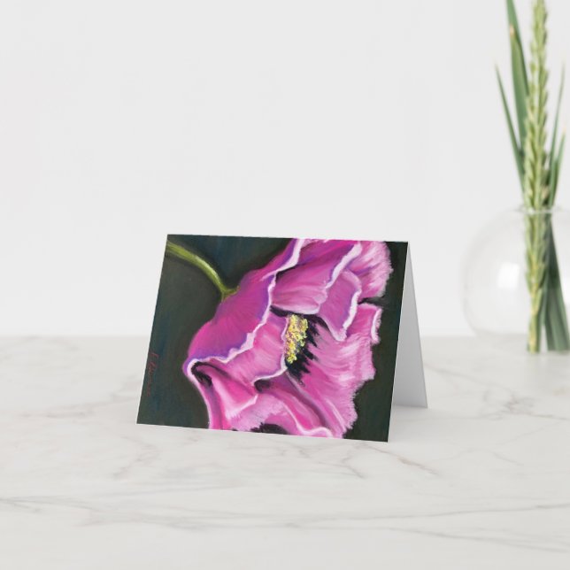 Cartões de nota de flor púrpura (Frente)