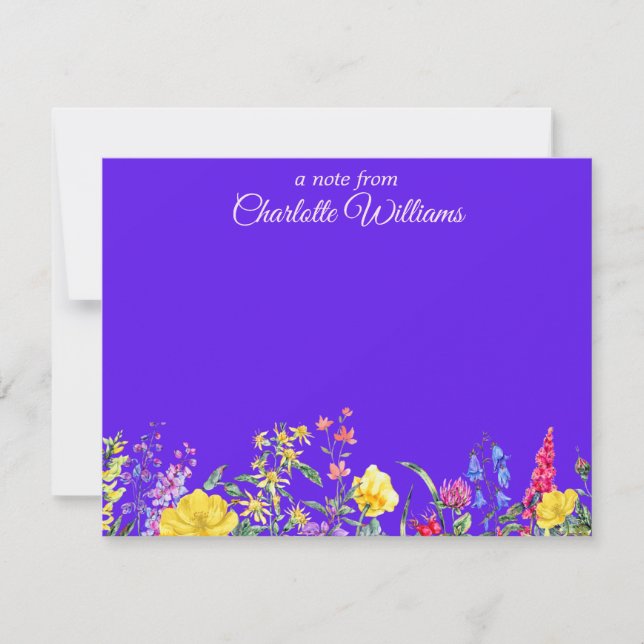 Cartões de Nota de Flores Selvagens (Frente)