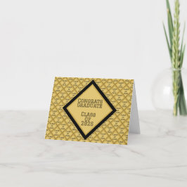 Cartões de Nota de Formatura Preto e Dourado | 202