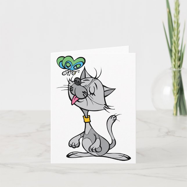 Cartões De Nota De Gato E Borboleta (Criador carregado)