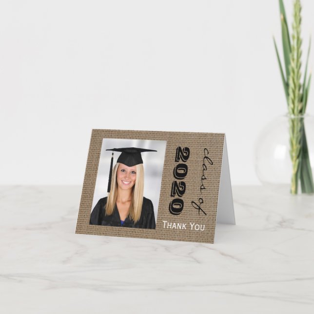 Cartões De Nota De Graduação Burlap (Frente)