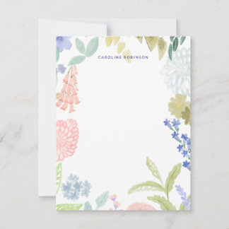Cartões de Nota de Jardim de Primavera em Pastel P