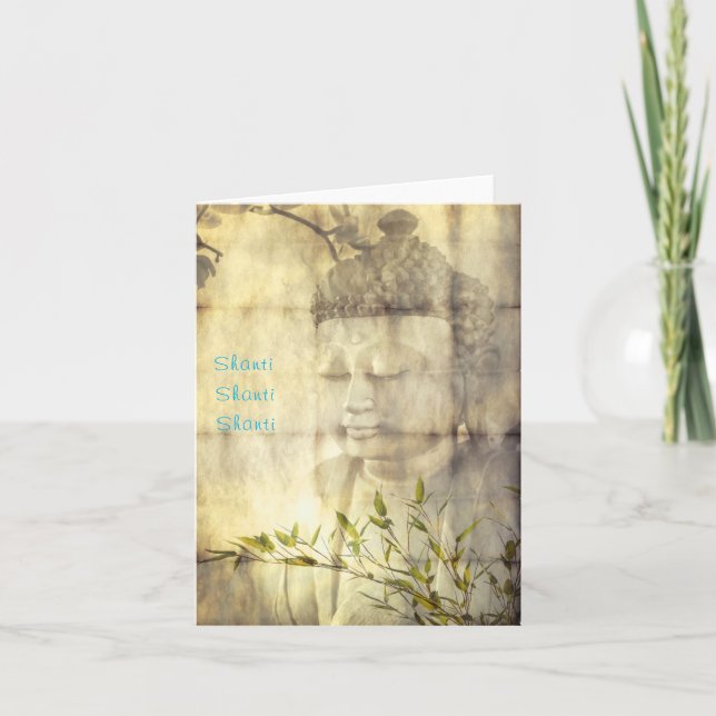 Cartões de Nota de Meditação de Yoga Buda Shanti ( (Frente)