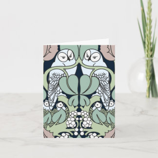 Cartões de Nota de Padrão de Nouveau Owl Nest