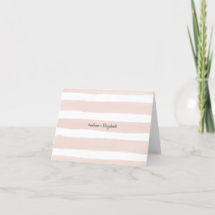 Cartões de Nota de Papel com Faixa Rosa Personaliz