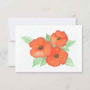 Cartões de Nota de Poppies Laranja