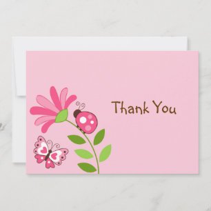 Cartões De Nota De primavera Ladybug Butterfly Fla