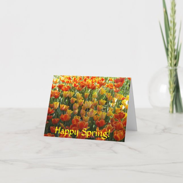 Cartões de Nota de Tulipas laranja e amarela (Frente)
