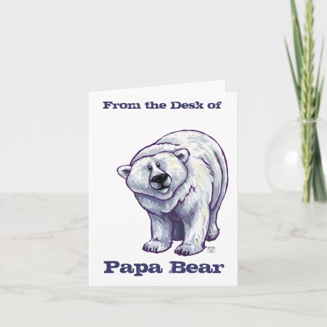 Cartões de Nota de Urso Polar do Papa Urso (Frente)
