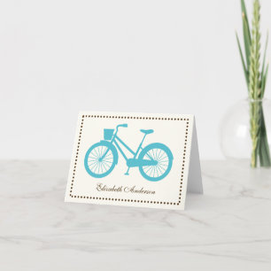 Cartões de Nota Dobrados Bicicleta Aqua