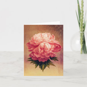 Cartões De Nota Dobrados De Peônias Rosa E Bonitos