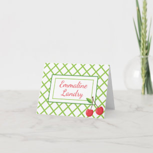Cartões de Nota Dobrados Personalizados de Cerejas