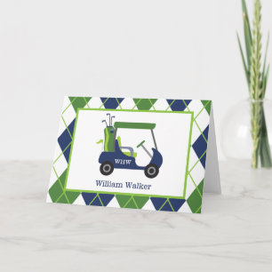 Cartões de Nota Dobrados Personalizados para Golfe