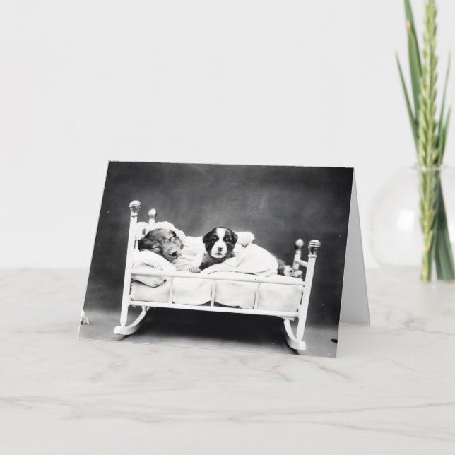 Cartões de nota dos filhotes de cachorro e dos (Frente)