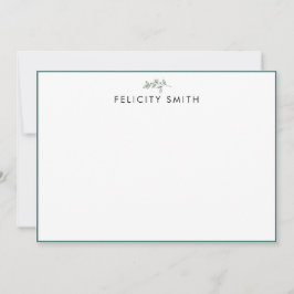 Cartões de Nota Elegante Flat Modern Botânico