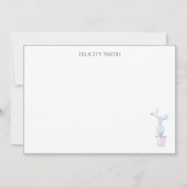 Cartões de Nota Elegante Flat Modern Cactus Botâni