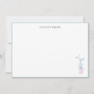 Cartões de Nota Elegante Flat Modern Cactus Botâni