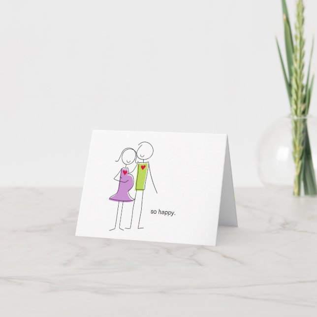 Cartões de Nota "Estamos Esperando um Bebê", casal (Frente)