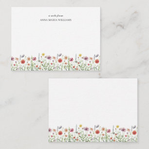 Cartões de Nota Floral de Flor Silvestre Chic