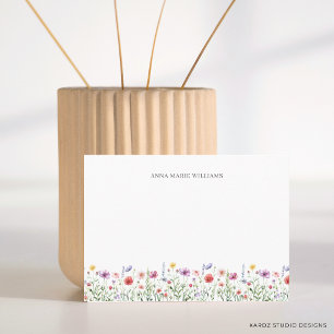 Cartões de Nota Floral Wildflower Chic