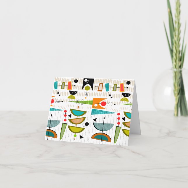 Cartões de Nota Modernos do Século médio Atômica # (Frente)