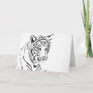 Cartões de Nota ou Saudação de Tigre Branco