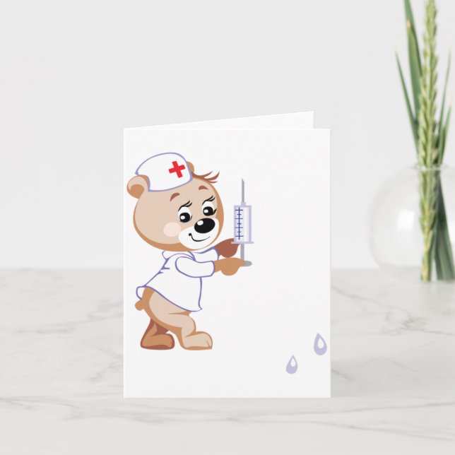 Cartões de Nota para Enfermeiro de Teddy Bear (Frente)