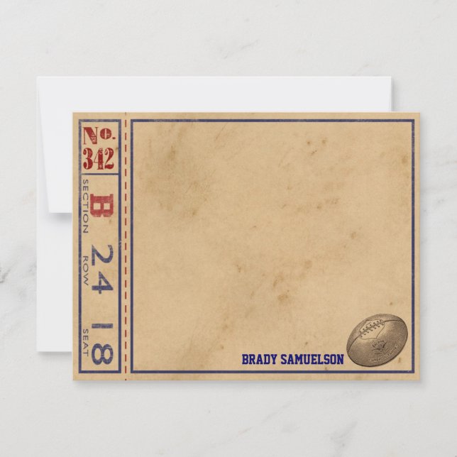 Cartões de Nota Personalizados do Esporte Vintage  (Frente)