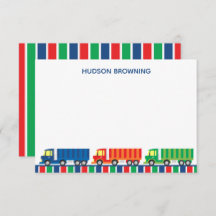 Cartões de Nota Personalizados do Semi Truck