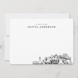 Cartões de Nota Personalizados do Skyline Sketch P