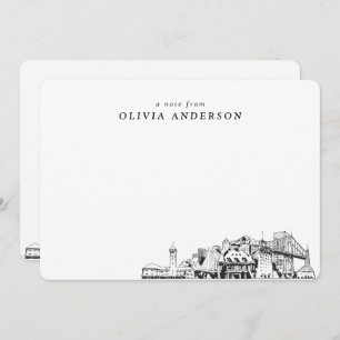 Cartões de Nota Personalizados do Skyline Sketch P